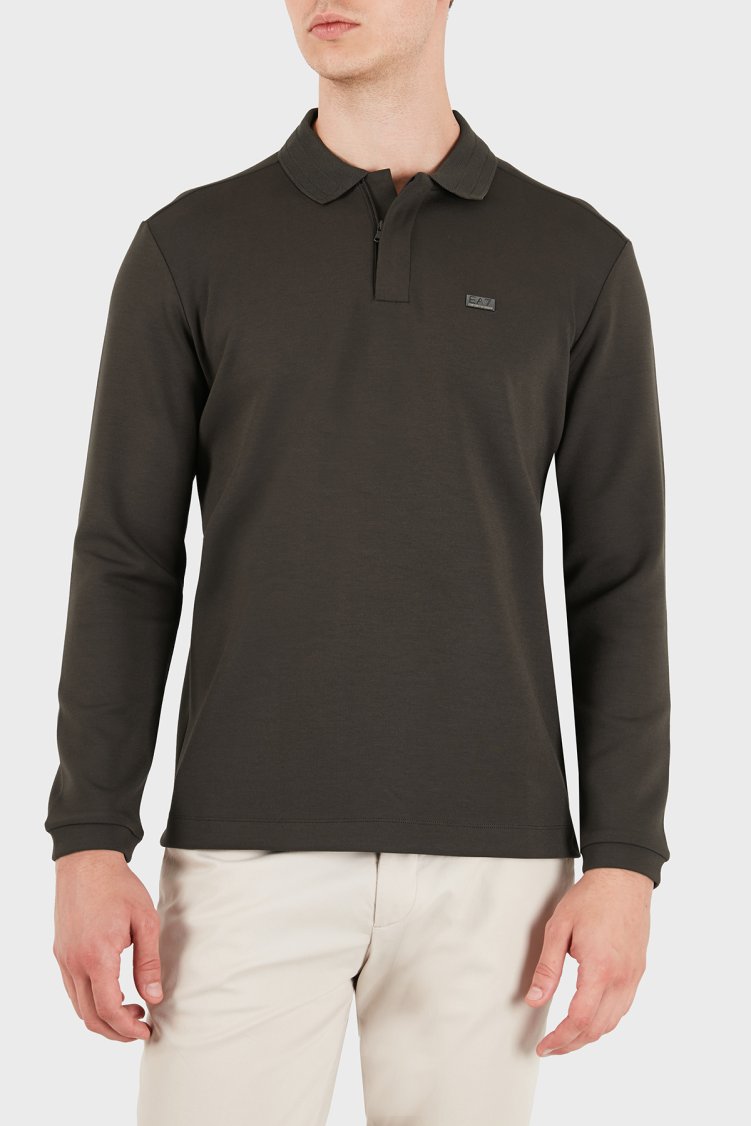 EA7 Logolu Regular Fit Fermuarlı Erkek Polo 7M002106 AF27717 U6027 Kahve - EA7