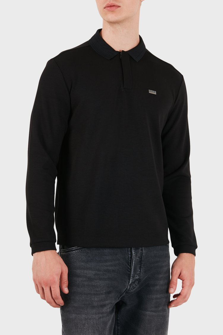 EA7 Logolu Regular Fit Fermuarlı Erkek Polo 7M002106 AF27717 UC001 Siyah - EA7