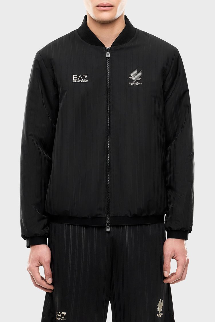 EA7 Logolu Regular Fit Kolej Yaka Bomber Erkek Mont 7M002557 AF29162 UC001 Siyah - EA7
