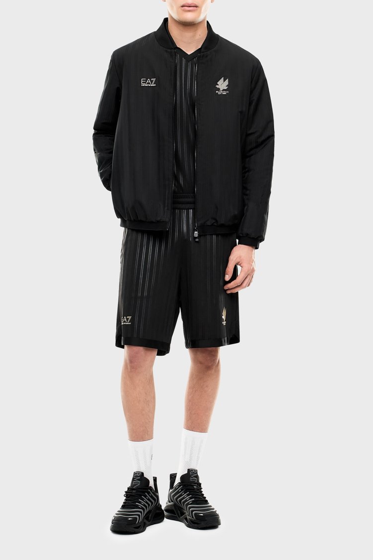 EA7 Logolu Regular Fit Kolej Yaka Bomber Erkek Mont 7M002557 AF29162 UC001 Siyah - EA7 (1)