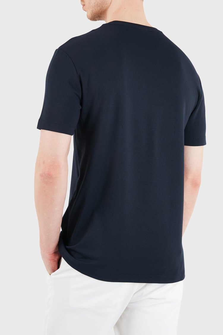 EA7 logolu Regular Fit Yuvarlak Yaka Erkek T Shirt 7M001331 AF13739 UB102 LACİVERT - Ea7 (1)