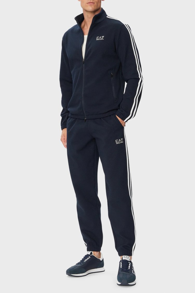 EA7 Logolu Şerit Detaylı Regular Fit Erkek Eşofman Takımı 7M002490 AF26309 UB102 Lacivert - EA7