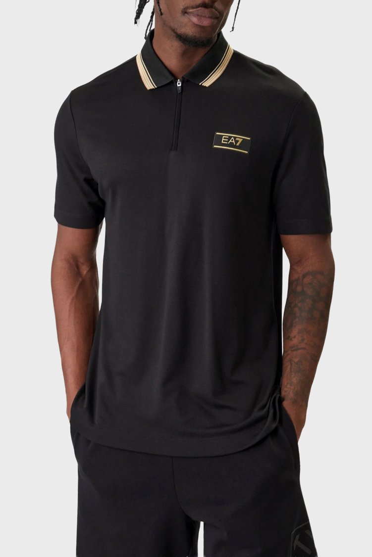 EA7 Logolu Slim Fit Kısa Kollu Erkek Polo 7M001333 AF13739 UC001 SİYAH - Ea7