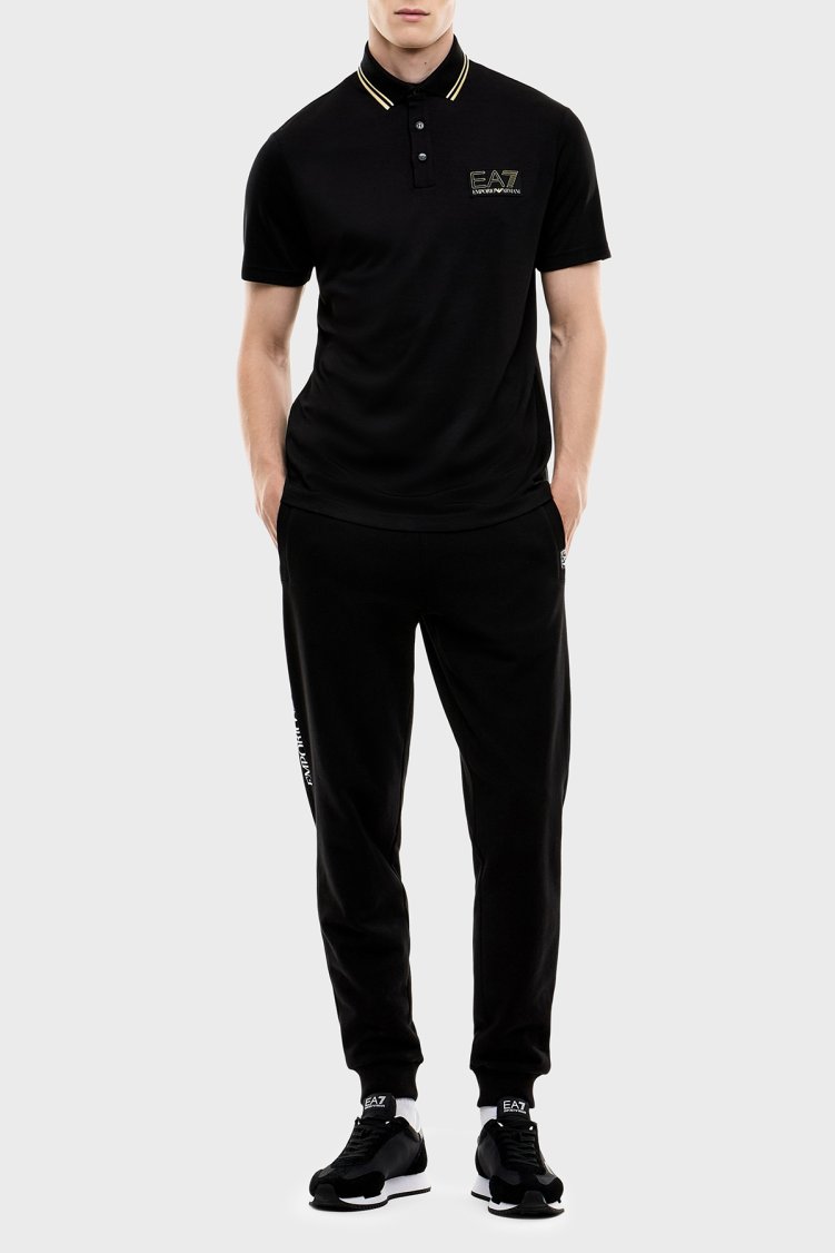 EA7 Logolu Slim Fit Kısa Kollu Erkek Polo 7M002241 AF13739 UC001 Siyah - Ea7 (1)