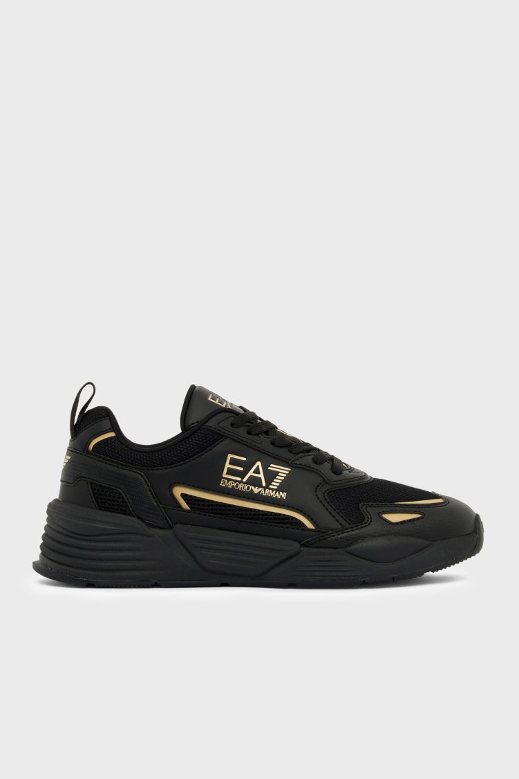 EA7 Logolu Sneaker Unisex Ayakkabı 7X000308 AF18447 MZ177 SİYAH-GOLD - Ea7