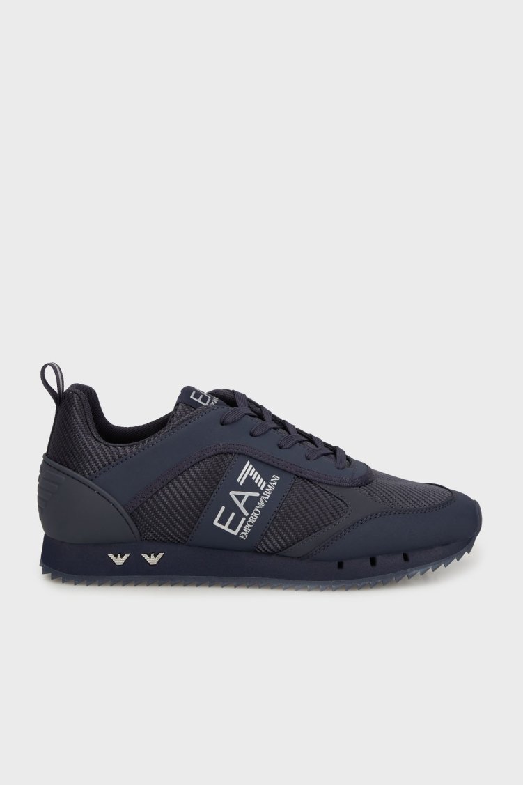EA7 Logolu Sneaker Unisex Ayakkabı 7X000337 AF18613 MZ187 LACİVERT-GÜMÜŞ - Ea7