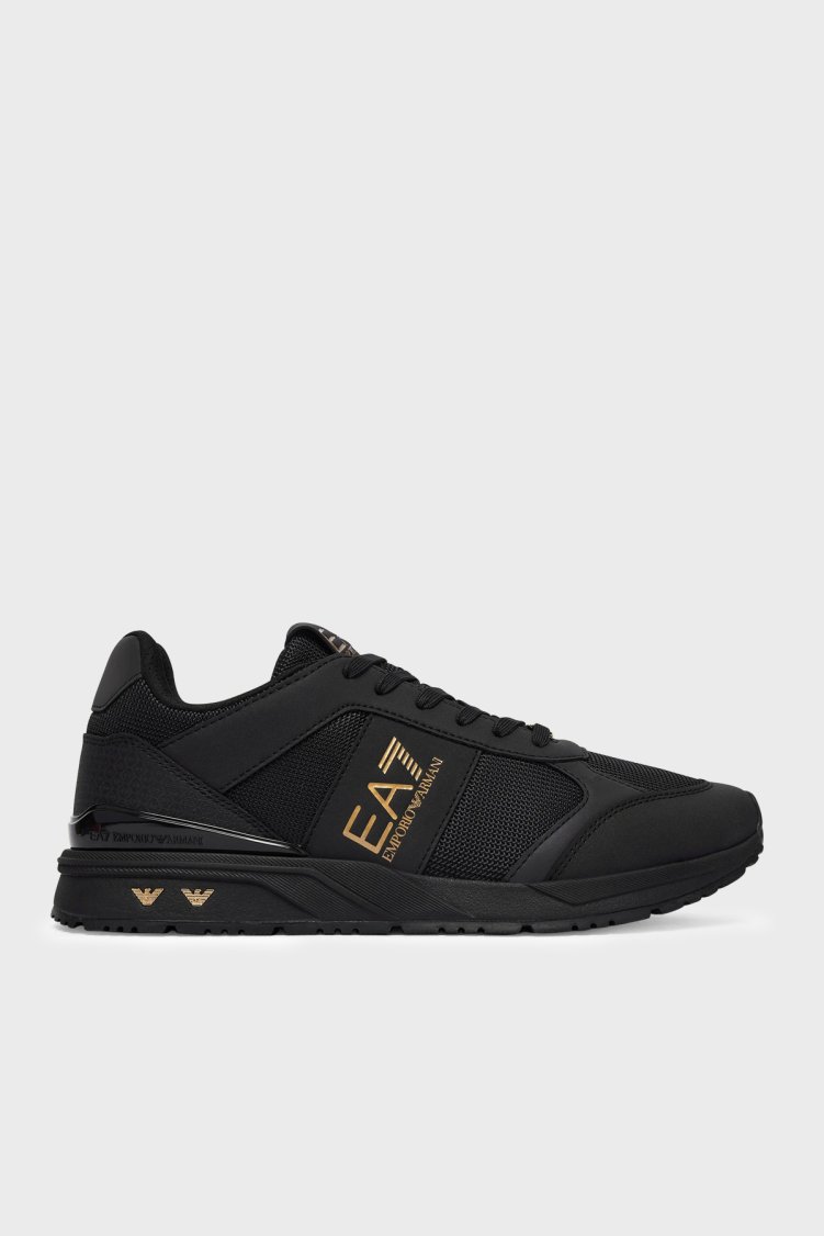 EA7 Logolu Sneaker Unisex Ayakkabı 7X000656 AF13550 MZ177 Siyah-gold - Ea7
