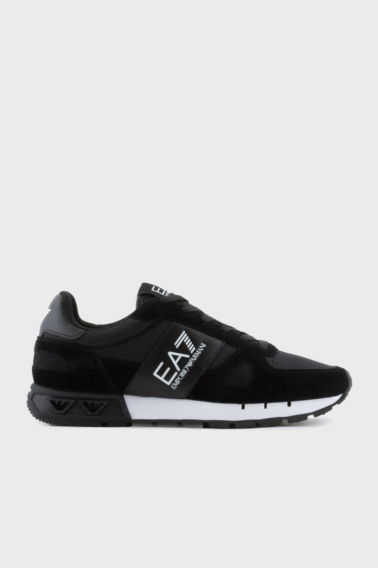 EA7 Logolu Süet Detaylı Sneaker Unisex Ayakkabı X8X151 XK354 A120 SİYAH-BEYAZ - EA7