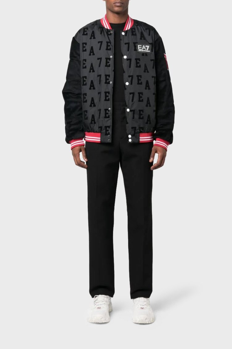 EA7 Oversize Fit Kolej Yaka Bomber Erkek Ceket 6RPB09 PNECZ 1200 SİYAH - EA7 (1)