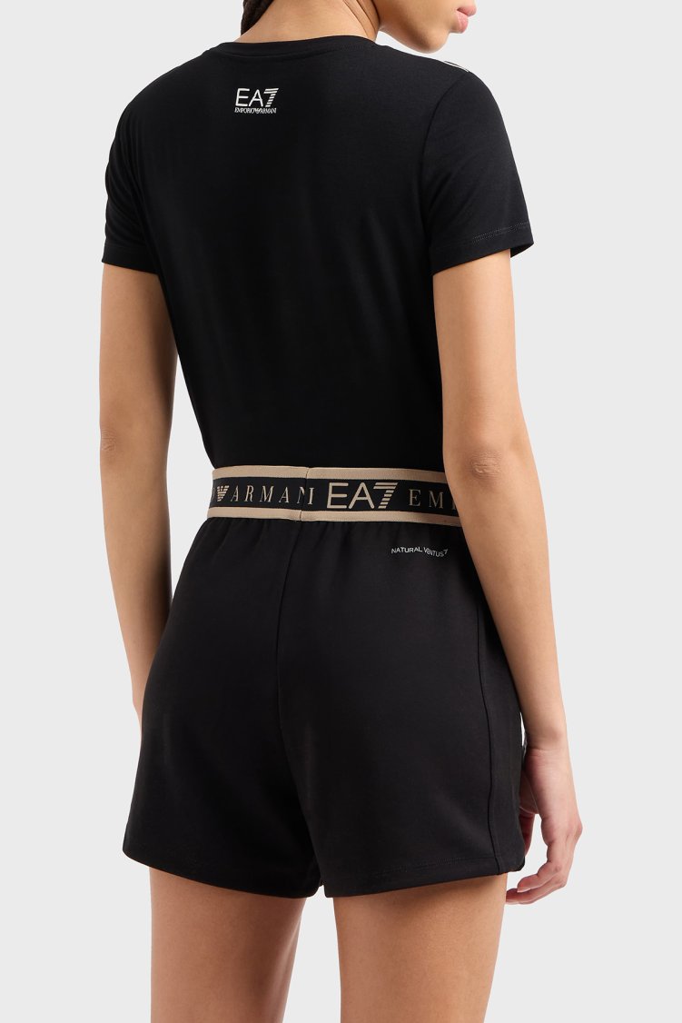 EA7 Pamuk Karışımlı Regular Fit Logolu Kadın Short 7W000280 AF12501 UC001 SİYAH - Ea7 (1)