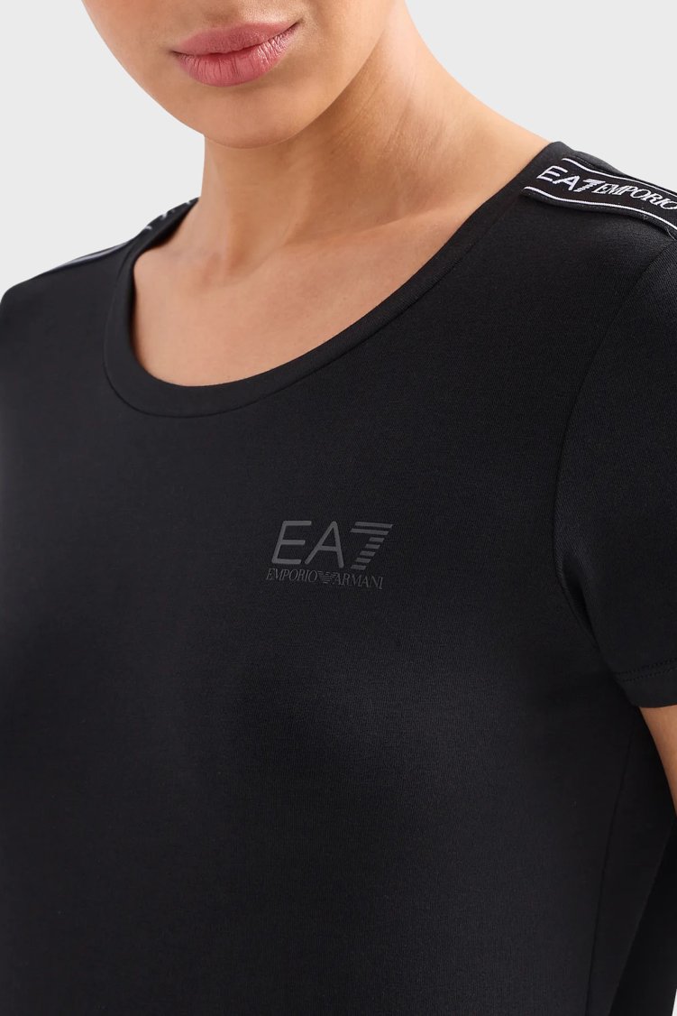 EA7 Pamuk Karışımlı Slim Fit Kadın T Shirt 3DTT44 TJ6SZ 1200 SİYAH - EA7 (1)