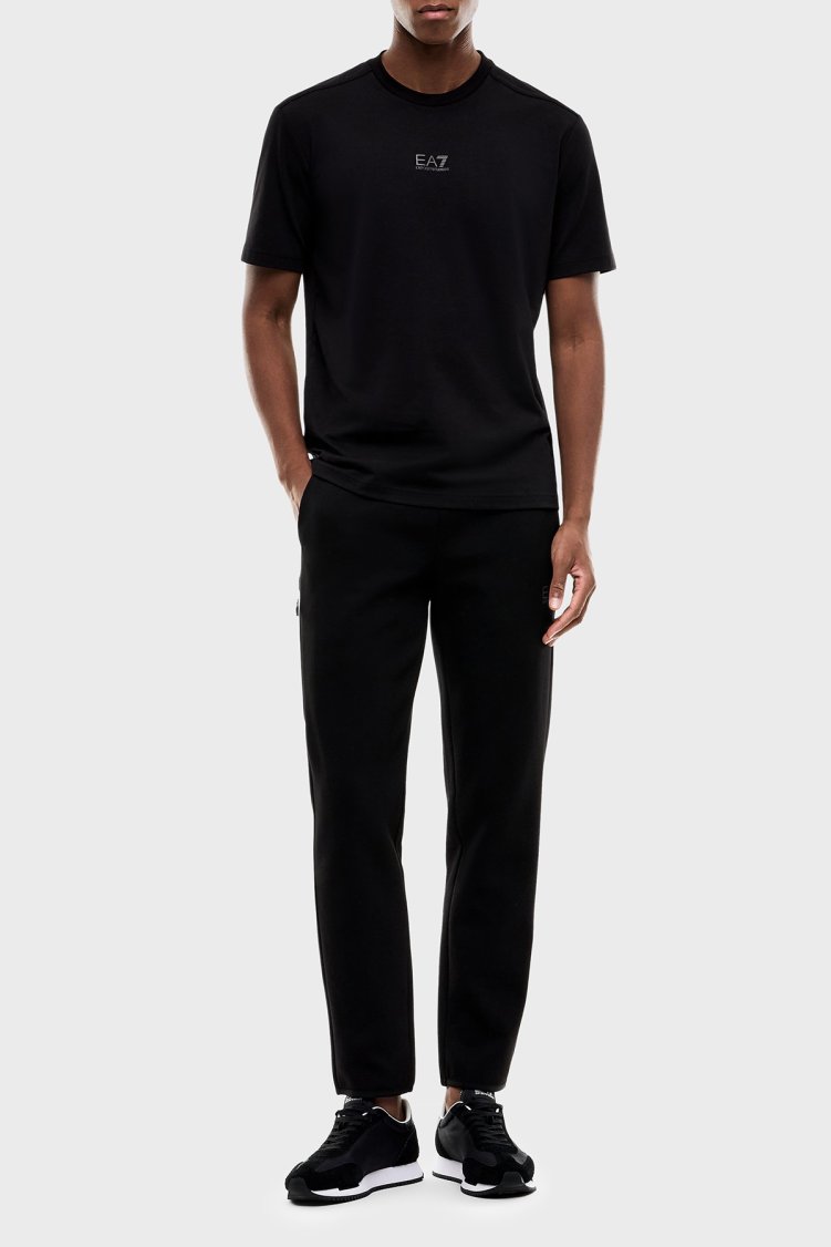 EA7 Pamuklu Jarse Slim Fit Normal Bel Jogger Erkek Pantolon 7M002518 AF20845 UC001 Siyah - EA7 (1)