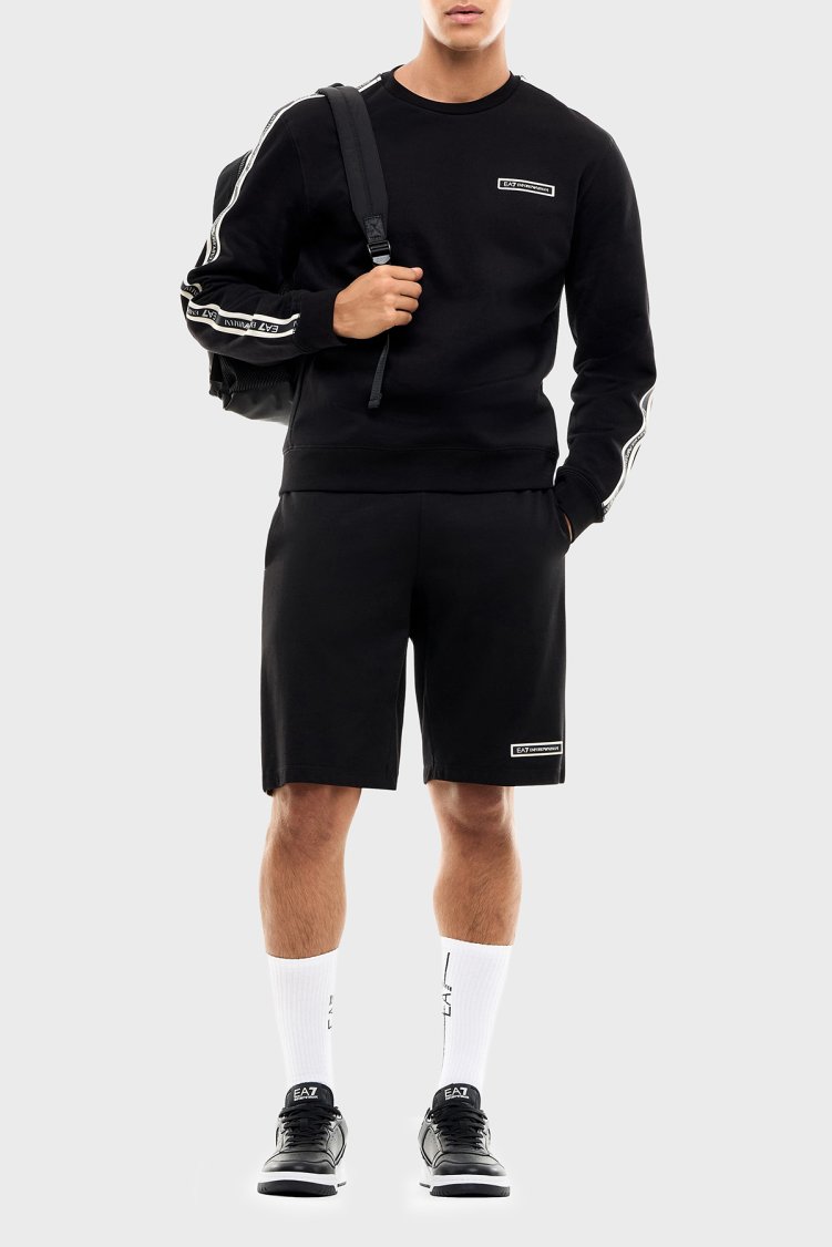 EA7 Pamuklu Regular Fit Bisiklet Yaka Erkek Sweat 7M002195 AF10377 UC001 Siyah - EA7 (1)