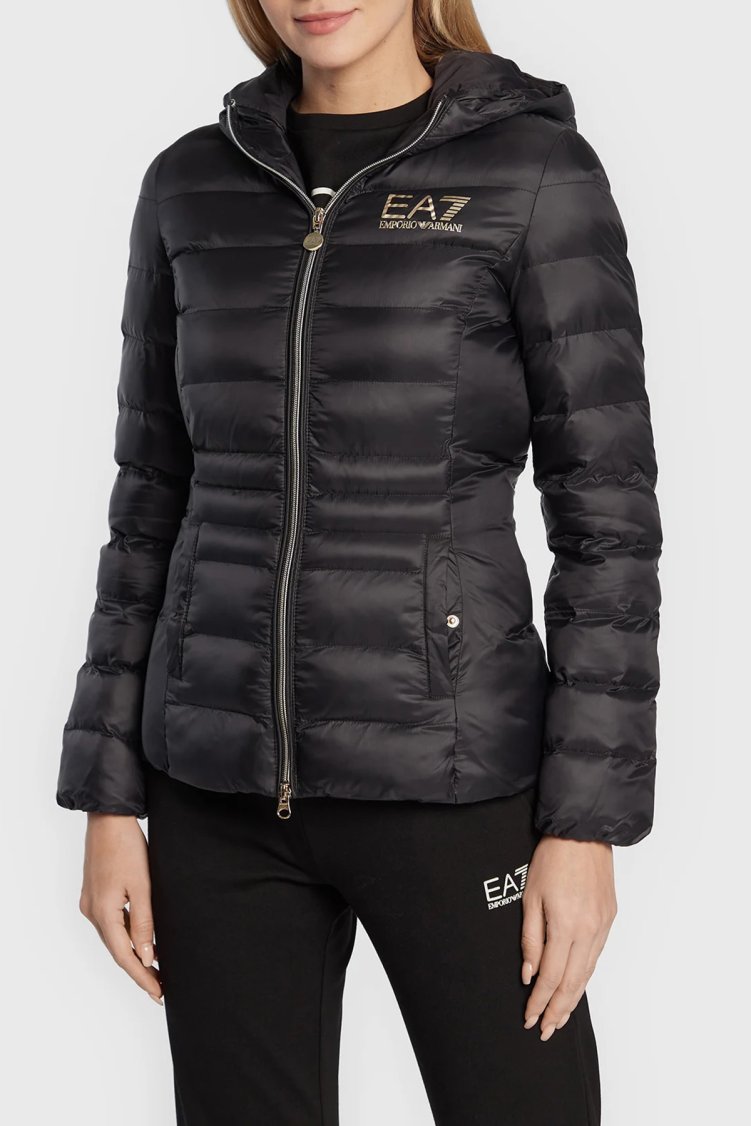 EA7 Regular Fit Fermuarlı Kapüşonlu Şişme Kadın Mont 6LTB03 TN88Z 1200 SİYAH - EA7