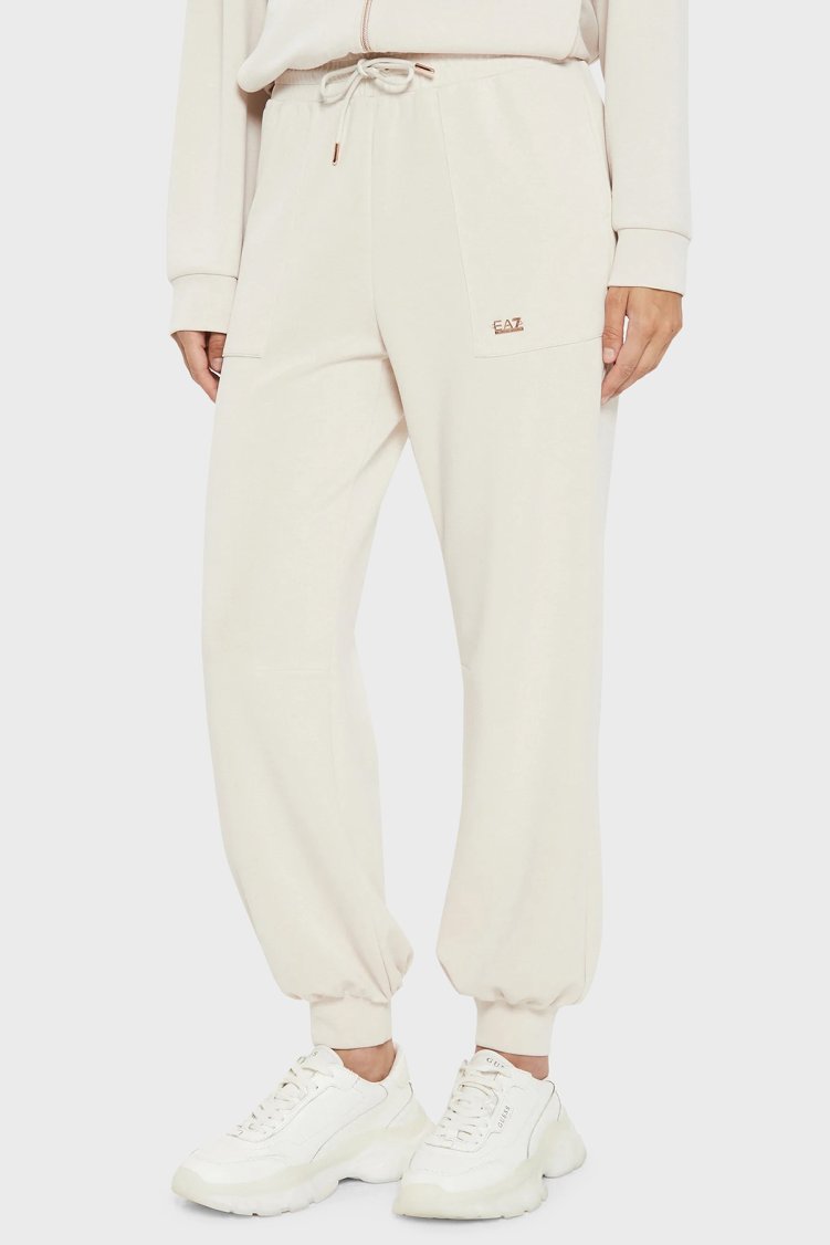 EA7 Relaxed Fit Cepli Jogger Kadın Pantolon 6DTP61 TJZBZ 1120 BEYAZ - EA7