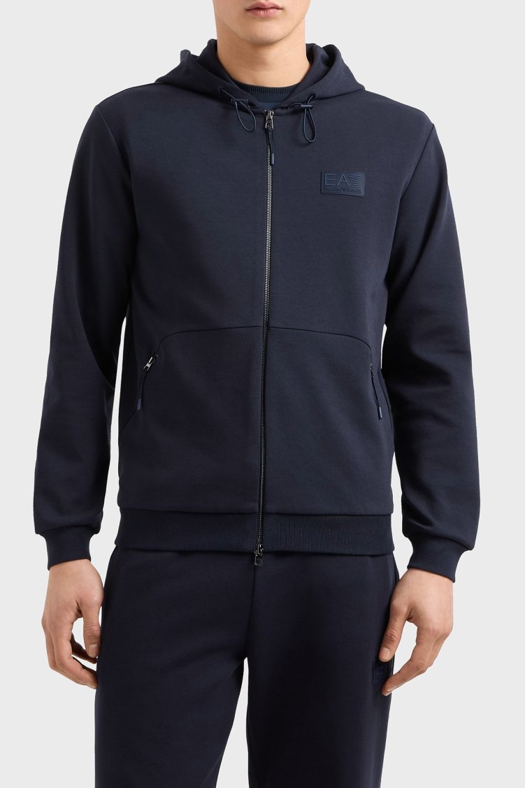 EA7 Streç Pamuklu Regular Fit Kapüşonlu Erkek Sweat 7M000094 AF12116 UB102 LACİVERT - EA7