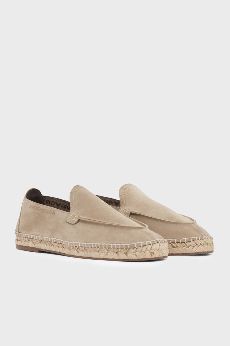 Emporio Armani % 100 Deri Erkek Espadril EM005854 AF23967 U6092 VİZON - Emporio Armani (1)