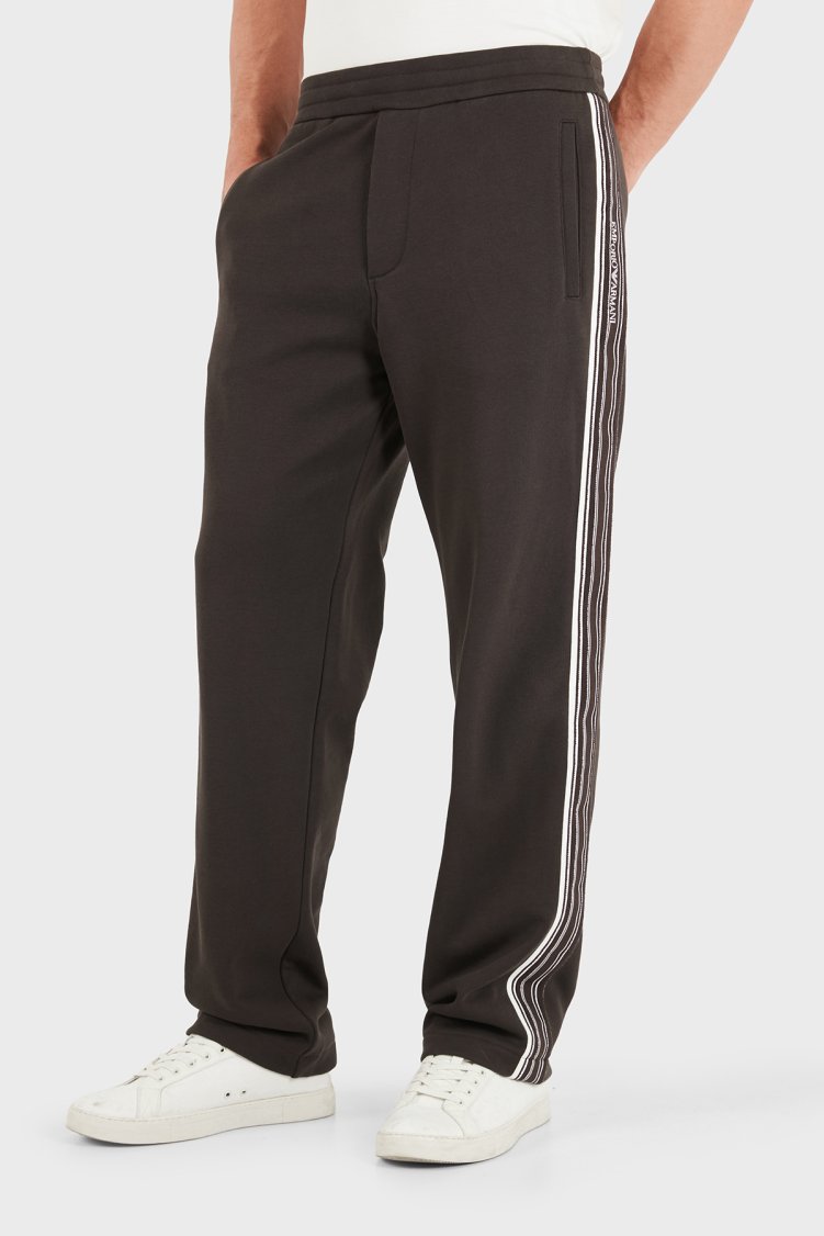Emporio Armani % 100 Pamuk Normal Bel Düz Paça Erkek Pantolon EM006884 AF13713 U6030 Koyu kahve - Emporio Armani