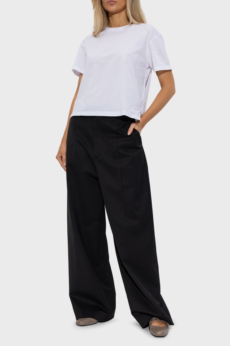 Emporio Armani % 100 Pamuk Regular Fit Bisiklet Yaka Crop Kadın T Shirt EW002922 AF10003 U0002 BEYAZ - Emporio Armani (1)