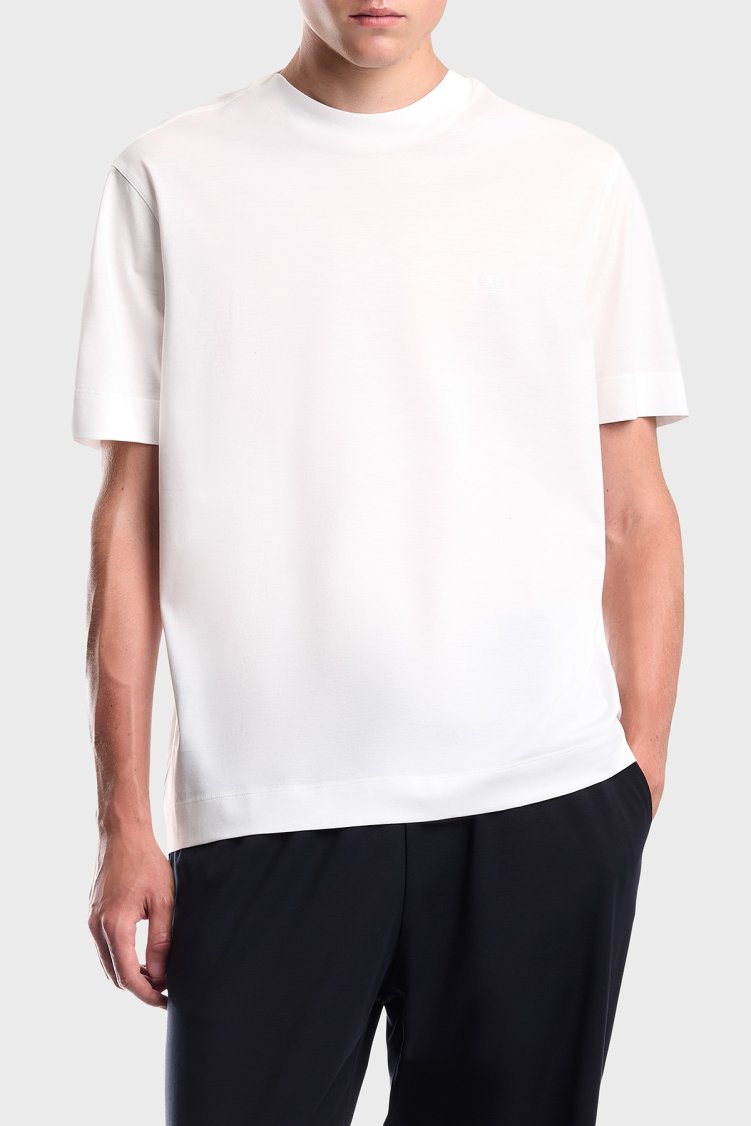 Emporio Armani % 100 Pamuk Regular Fit Bisiklet Yaka Erkek T Shirt EM006779 AF28078 U0003 Beyaz - Emporio Armani