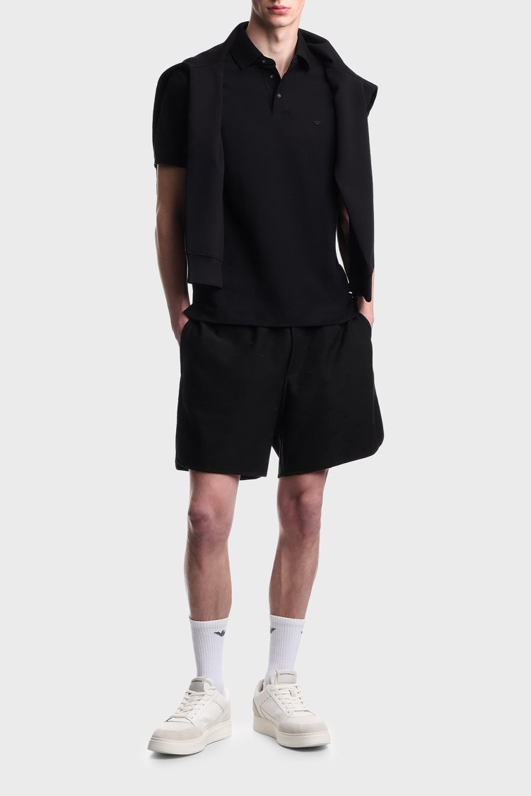 Emporio Armani % 100 Pamuk Regular Fit Düğmeli Erkek Polo EM005251 AF10497 UC001 SİYAH - Emporio Armani (1)