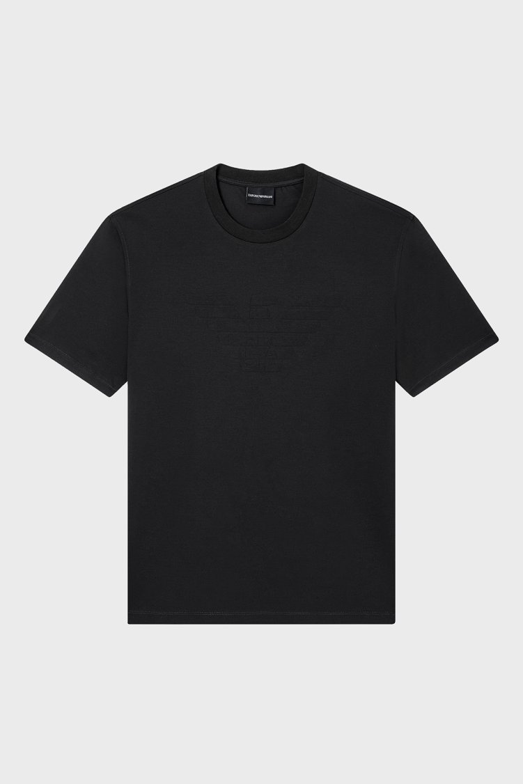 Emporio Armani %100 Pamuk Yuvarlak Yaka Erkek T Shirt EM004593 AF10762 FC301 Siyah - Emporio Armani