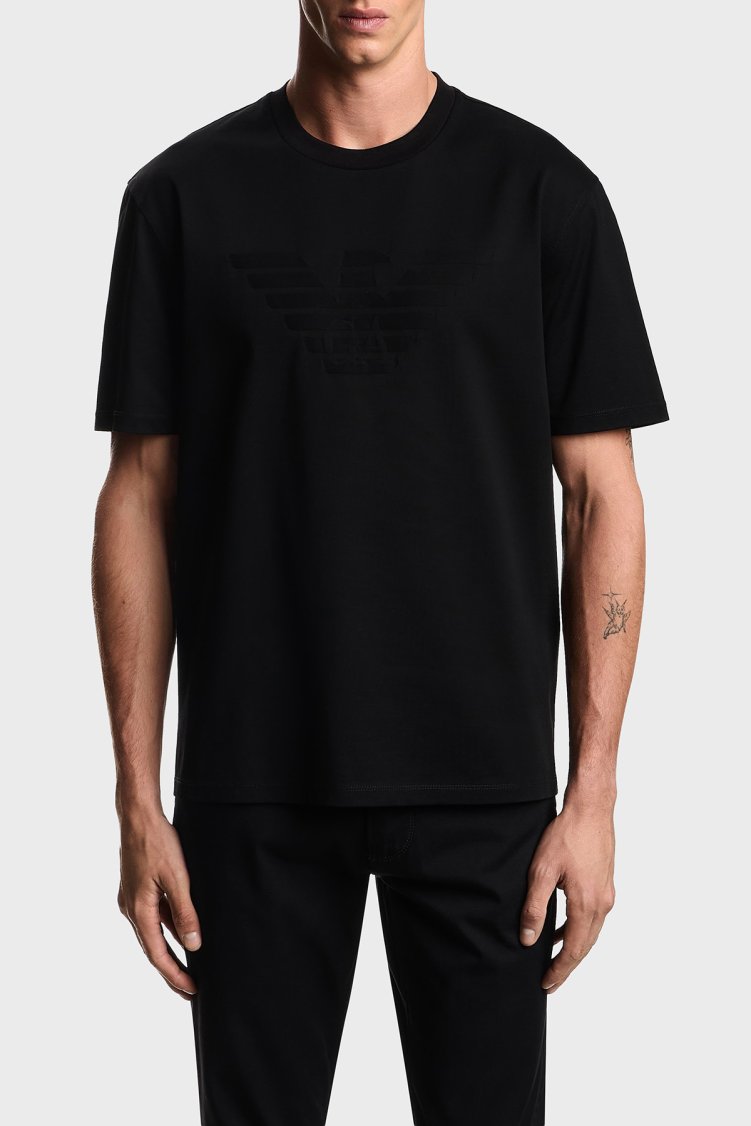 Emporio Armani %100 Pamuk Yuvarlak Yaka Erkek T Shirt EM004593 AF10762 FC301 Siyah - Emporio Armani (1)
