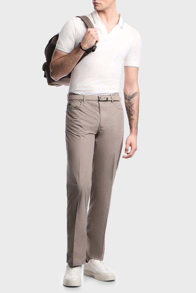 Emporio Armani % 100 Pamuklu Regular Fit V Yaka Erkek Polo EM005852 AF12955 U0003 BEYAZ - Emporio Armani (1)