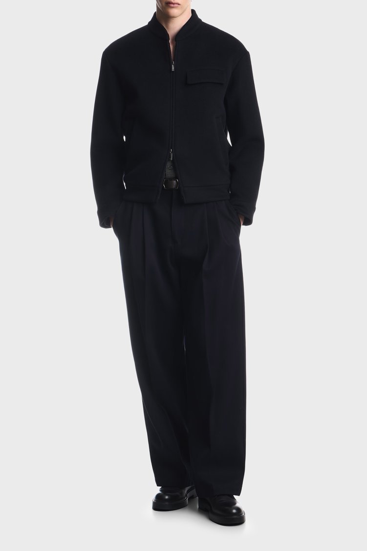 Emporio Armani % 100 Yün Regular Fit Kolej Yaka Erkek Ceket EM006725 AF27994 UB118 Lacivert - Emporio Armani