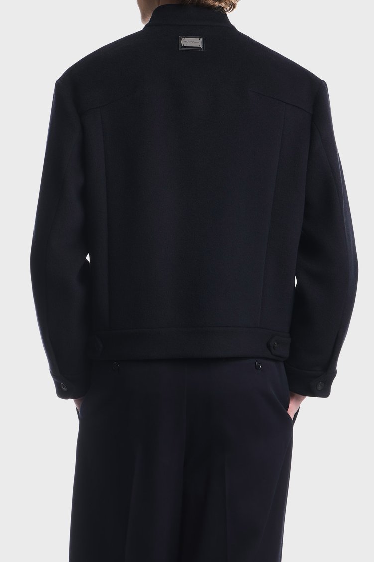 Emporio Armani % 100 Yün Regular Fit Kolej Yaka Erkek Ceket EM006725 AF27994 UB118 Lacivert - Emporio Armani (1)