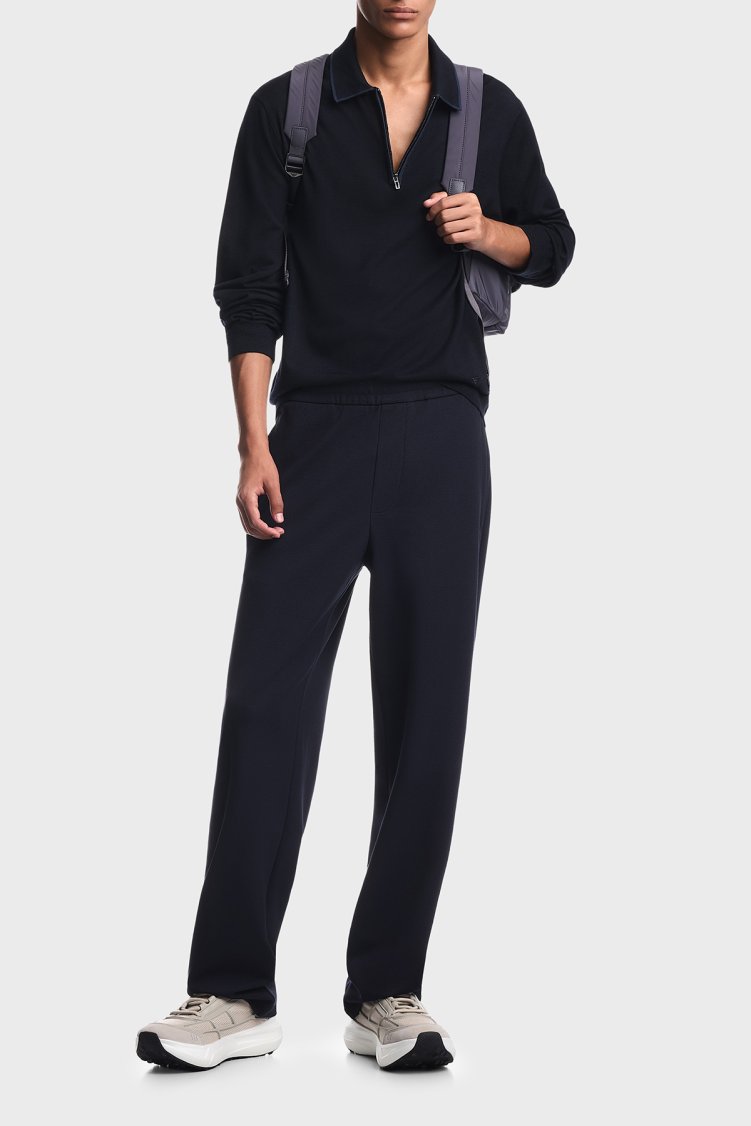 Emporio Armani % 100 Yün Yarım Fermuarlı Erkek Polo EM006224 AF27805 UB118 Lacivert - Emporio Armani (1)