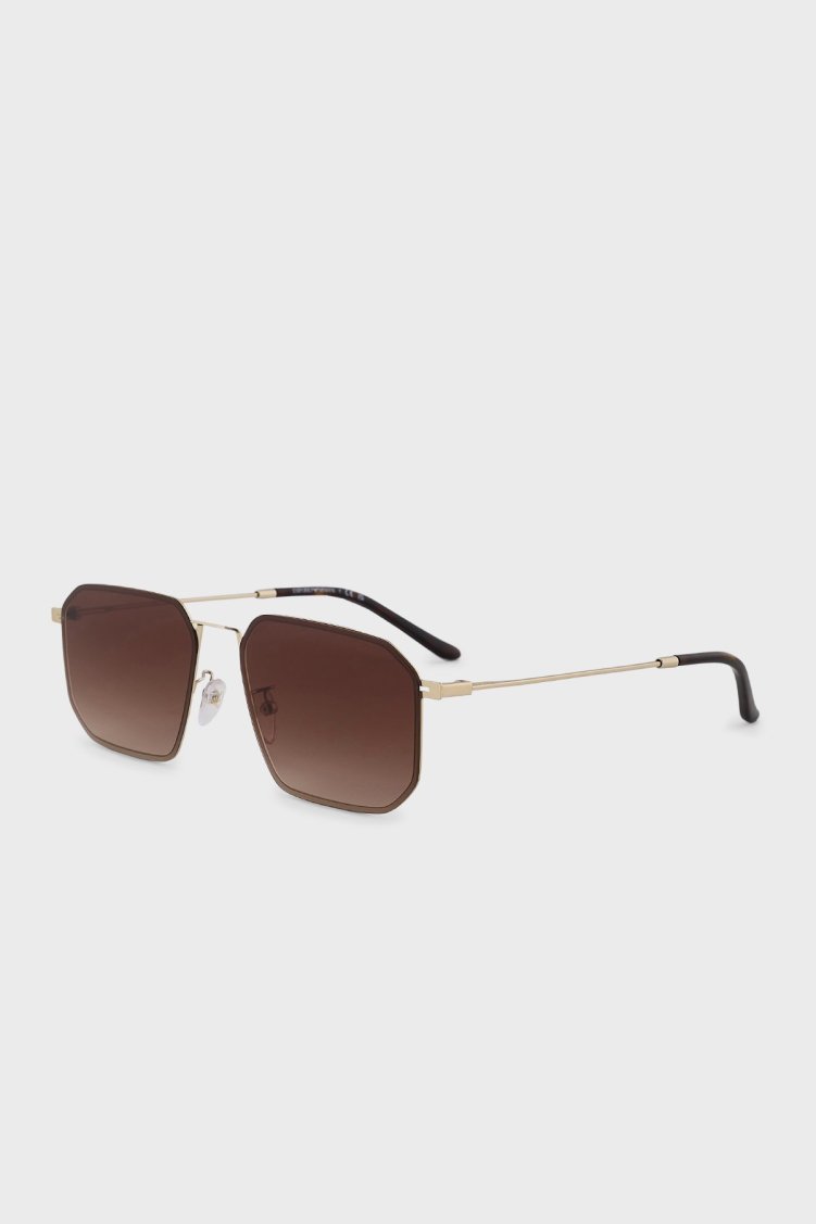 Emporio Armani Asimetrik Güneş Erkek Gözlük 0EA2165D 300213 58 Mat Soluk Altın-Gradyan Kahve - Emporio Armani
