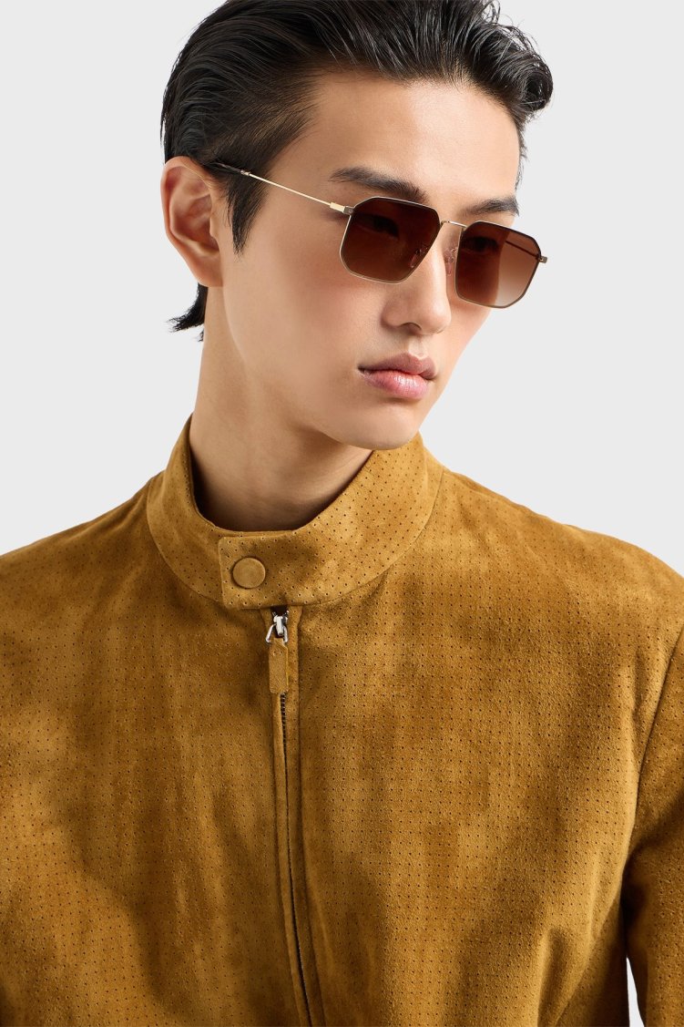 Emporio Armani Asimetrik Güneş Erkek Gözlük 0EA2165D 300213 58 Mat Soluk Altın-Gradyan Kahve - Emporio Armani (1)