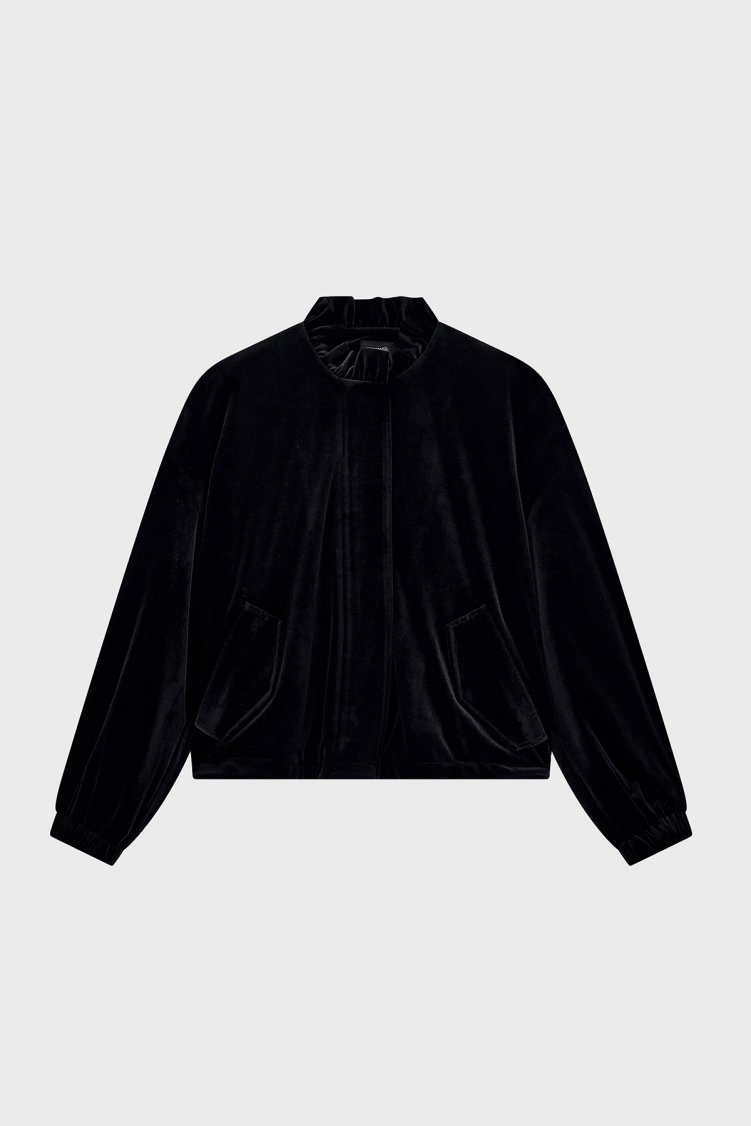 Emporio Armani Astarlı Dik Yaka Kadın Ceket EW004145 AF13341 UC001 Siyah - Emporio Armani