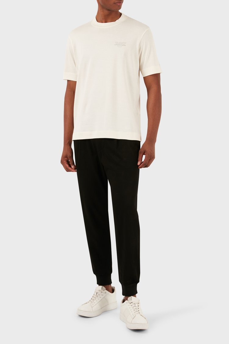 Emporio Armani Bisiklet Yaka % 100 Pamuk Regular Fit Erkek T Shirt 3D1TH3 1JOCZ 01A6 Ekru - Emporio Armani (1)