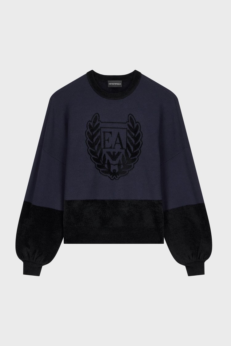 Emporio Armani Bisiklet Yaka Regular Fit Kadın Kazak EW004692 AF29550 FC100 Siyah - Emporio Armani (1)