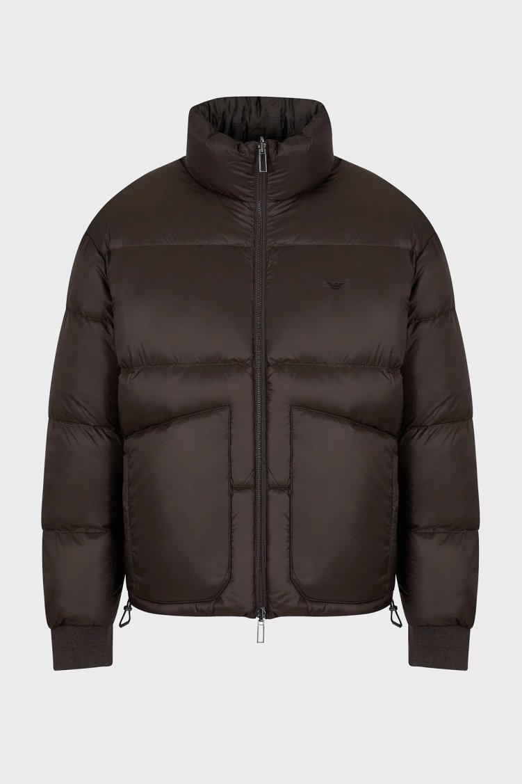Emporio Armani Çift Taraflı Su ve Rüzgar Geçirmez Dik Yaka Regular Fit Erkek Mont 6R1B65 1NVSZ F556 HAKİ - Emporio Armani (1)