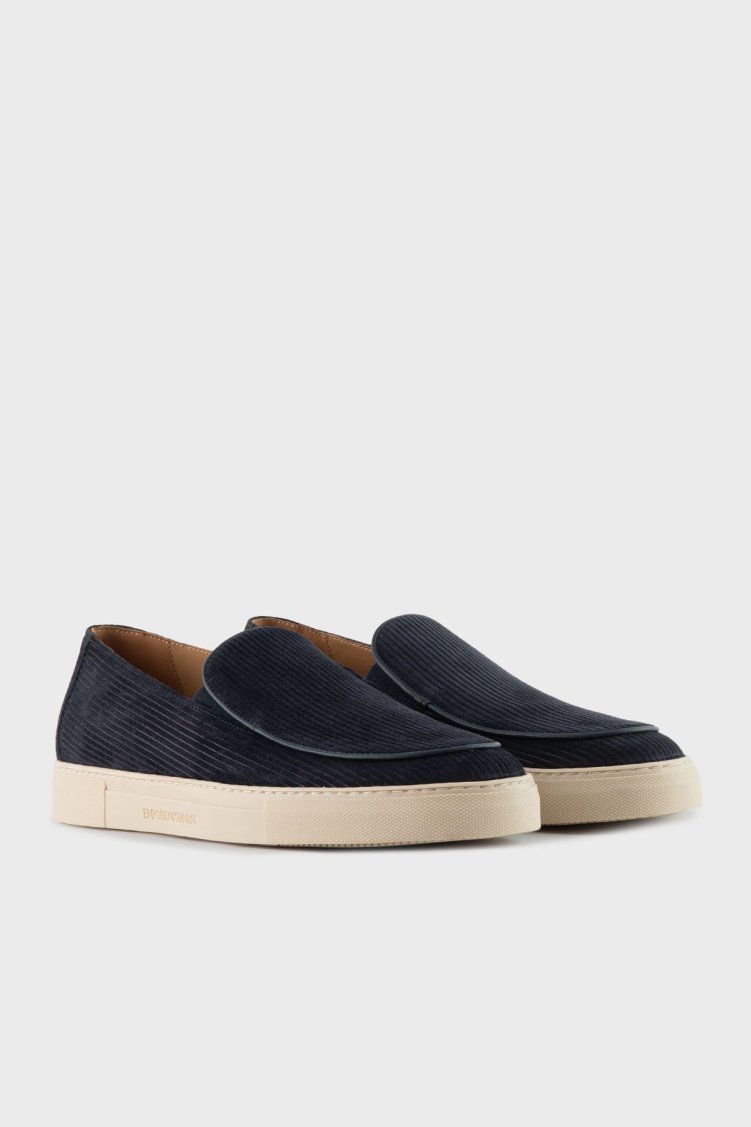 Emporio Armani Çok Şeritli Süet Erkek Ayakkabı X4Y008 XF848 00285 LACİVERT - Emporio Armani (1)