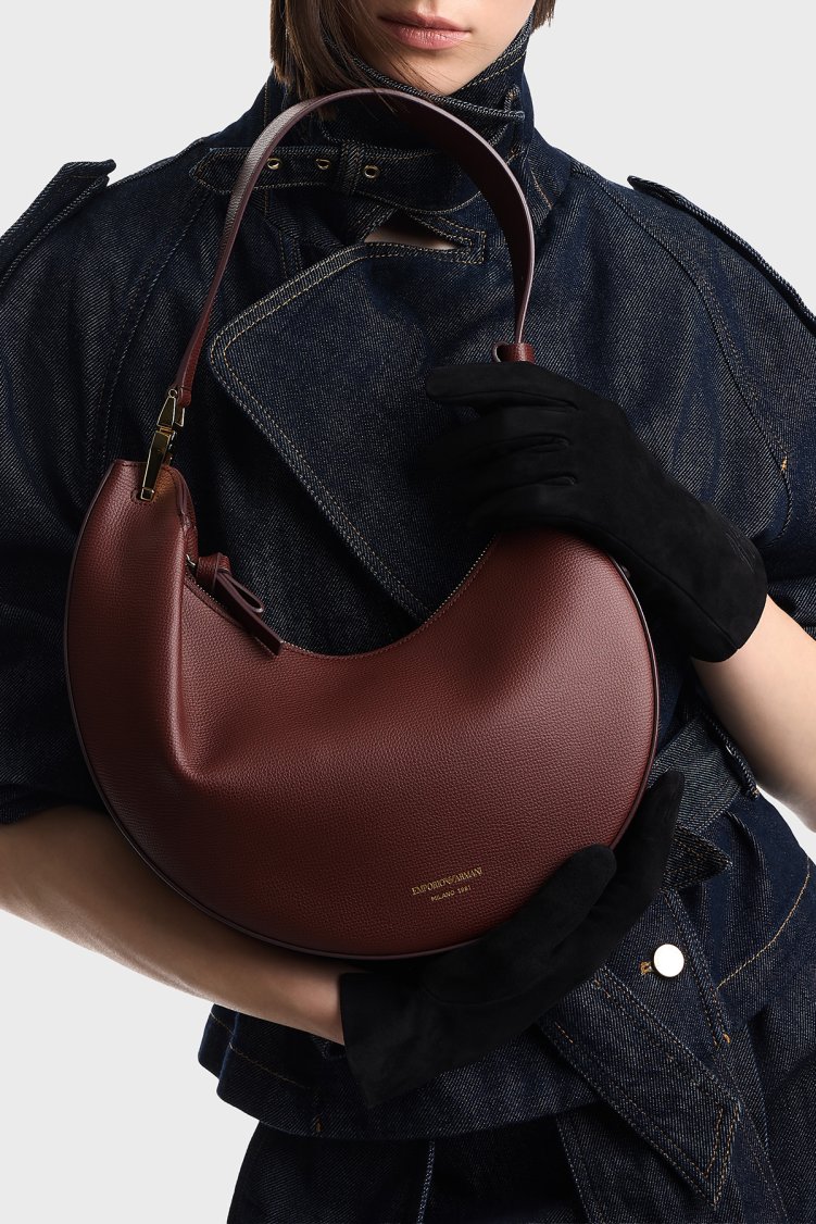 Emporio Armani Deri Çıkarılabilir Askılı Kadın Çanta EW005754 AF29459 U6017 Bordo - Emporio Armani (1)
