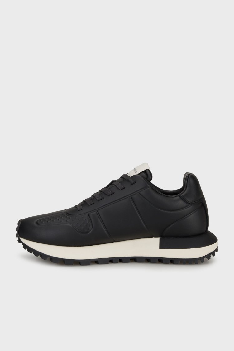 Emporio Armani Deri Kalın Tabanlı Sneaker Erkek Ayakkabı EM003740 AF19726 MC005 SİYAH - Emporio Armani (1)