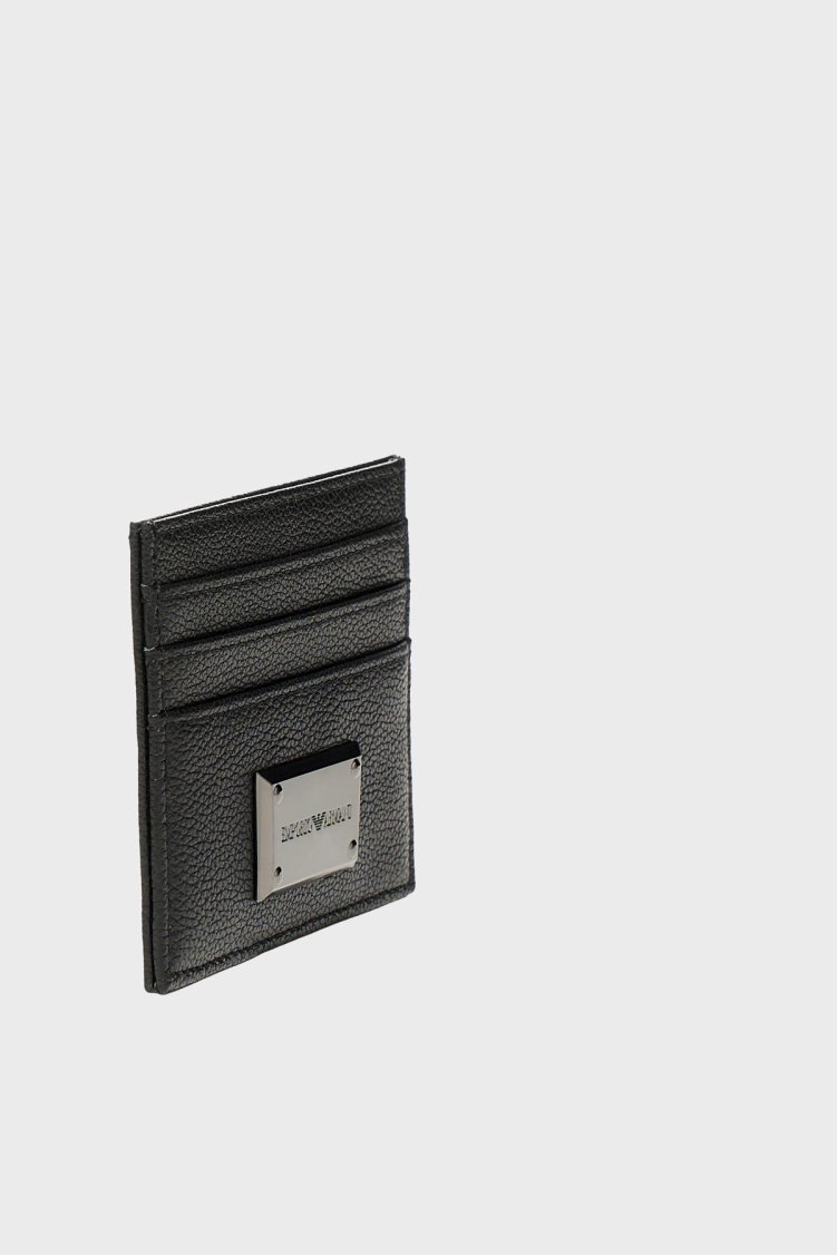Emporio Armani Deri Logolu Erkek Kartlık EM007046 AF13788 UC001 Siyah - Emporio Armani (1)