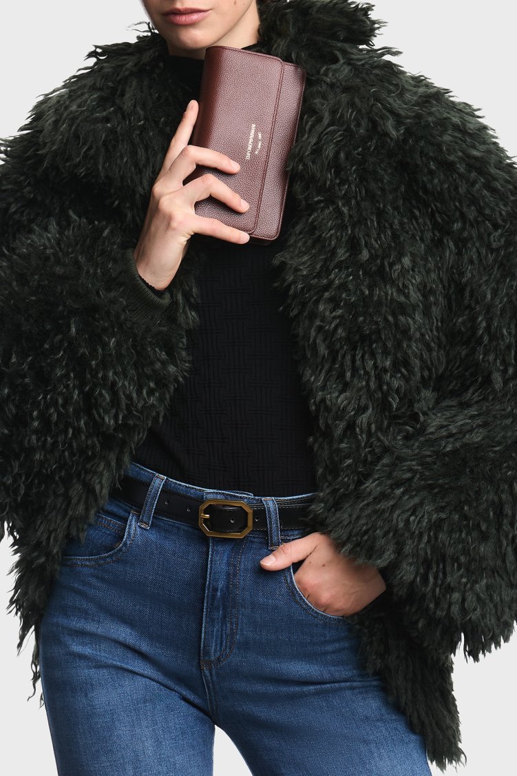 Emporio Armani Deri Logolu Zincir Askılı Kadın Çanta EW003036 AF19568 U6017 Bordo - Emporio Armani (1)