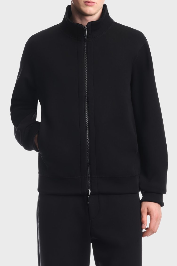 Emporio Armani Dik Yaka Fermuarlı Erkek Sweat EM006877 AF17547 UC001 Siyah - Emporio Armani