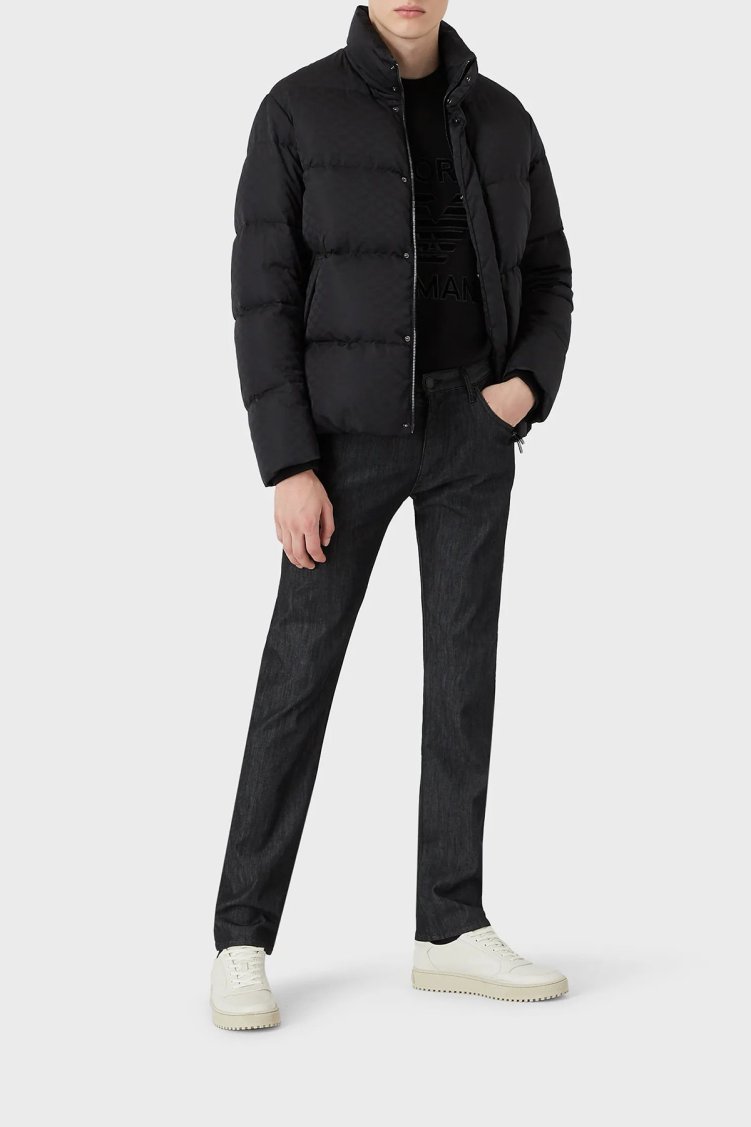 Emporio Armani Su Geçirmez Konforlu Dik Yaka Şişme Erkek Mont 8N1BN3 1NHQZ F046 SİYAH - Emporio Armani