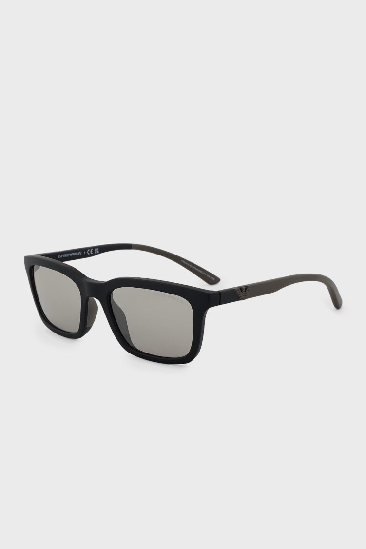 Emporio Armani Dikdörtgen Güneş Erkek Gözlük 0EA4249U 500181 55 Mat Siyah-Gri Polarize - Emporio Armani