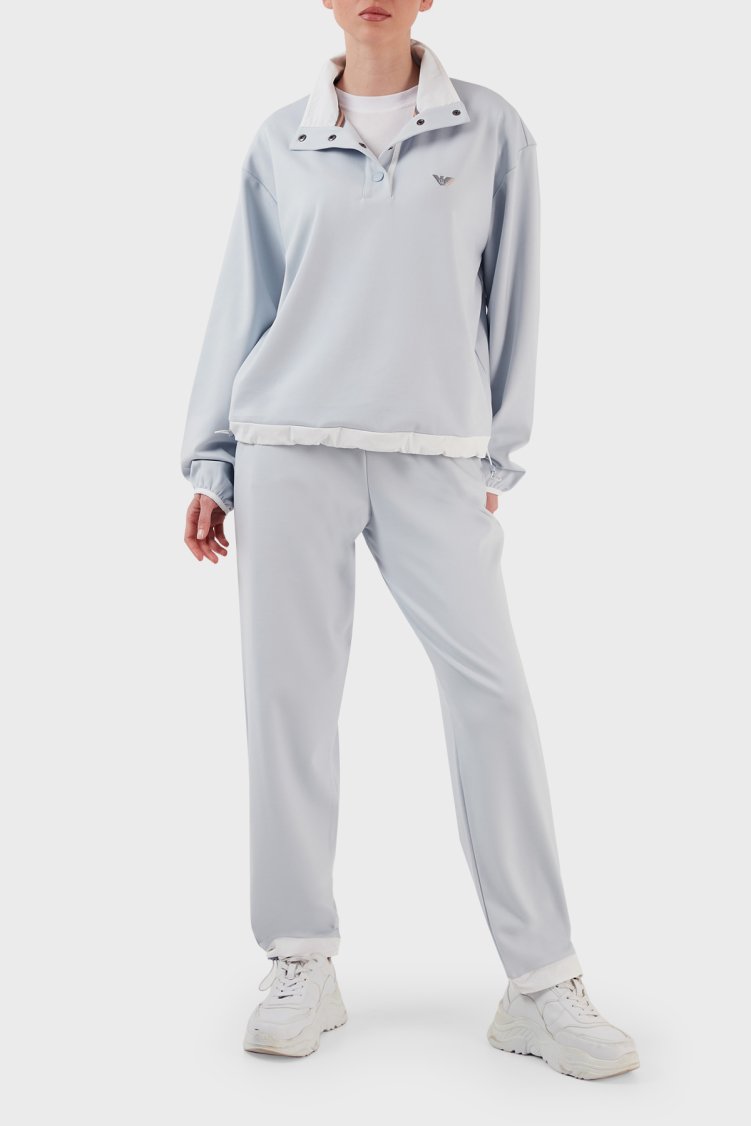 Emporio Armani Elastik Bel Bantlı Cepli Jogger Spor Kadın Pantolon 3R2P7E 2JWHZ 0703 AÇIK MAVİ - Emporio Armani