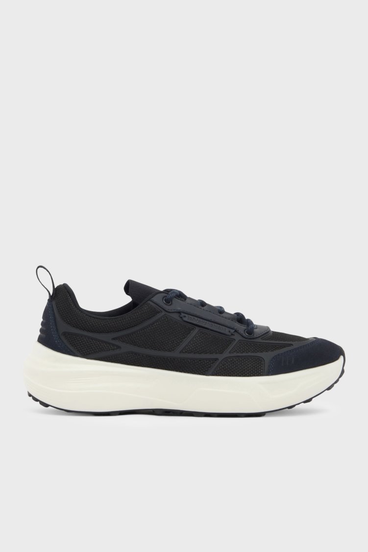 Emporio Armani Süet Sneaker Erkek Ayakkabı EM006507 AF29548 MB007 Lacivert - Emporio Armani