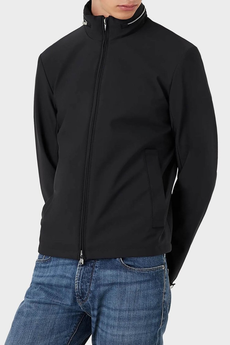 Emporio Armani Fermuarlı Rüzgar Geçirmez Dik Yaka Regular Fit Erkek Mont 8N1BD2 1NZAZ 0920 Lacivert - Emporio Armani