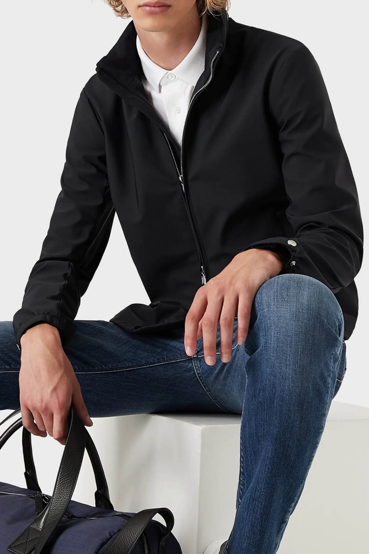 Emporio Armani Fermuarlı Rüzgar Geçirmez Dik Yaka Regular Fit Erkek Mont 8N1BD2 1NZAZ 0920 Lacivert - Emporio Armani (1)