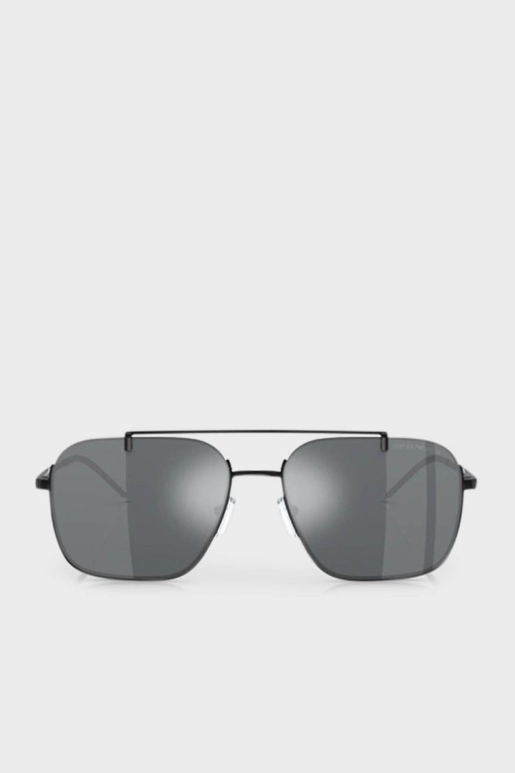 Emporio Armani Güneş Erkek Gözlük 0EA2150 30146G 57 Parlak Siyah-Açık Gri Ayna siy - Emporio Armani (1)